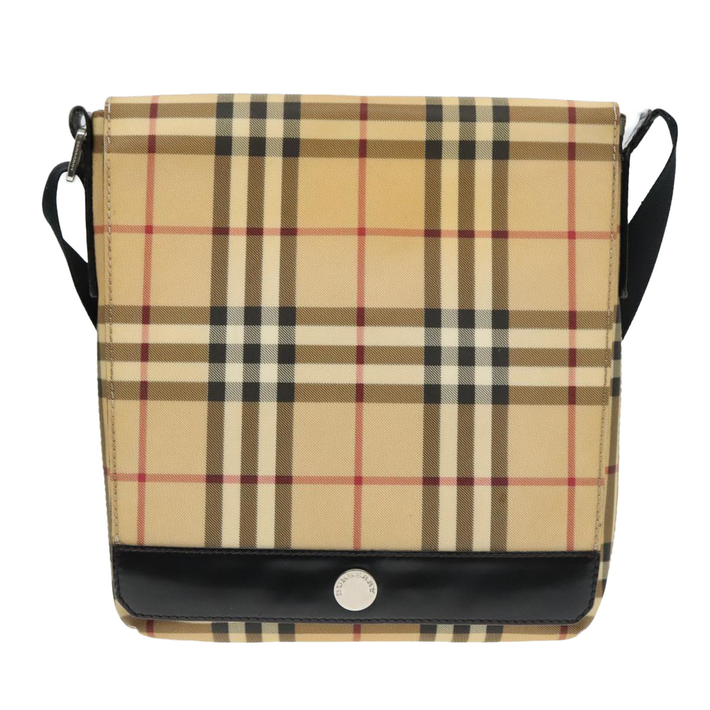 BURBERRY Nova Check Shoulder Bag PVC Beige Auth hk1702 - Picture 2 of 16
